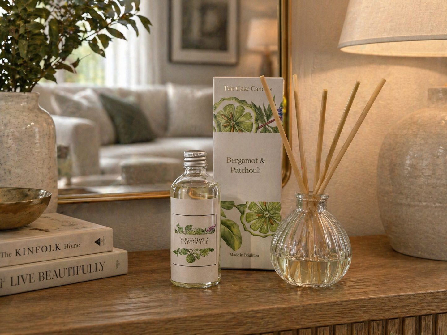 Hand-Poured Bergamot & Patchouli Reed Diffuser