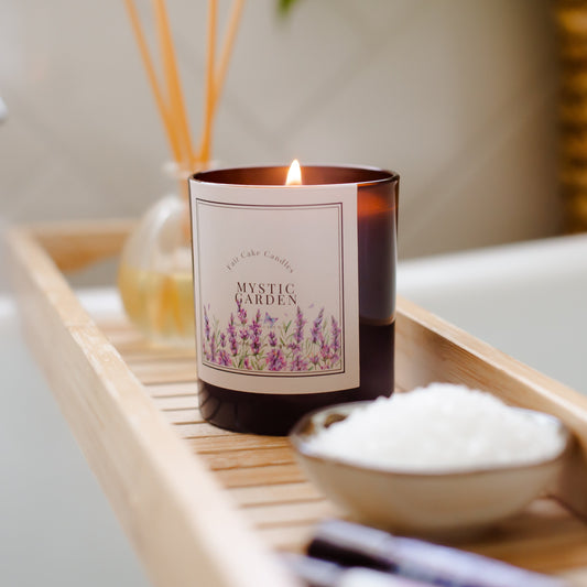 Mystic Garden Lavender Scented Candle by Fair Cake Candles. Coconut Soy Wax Candle Hand Poured in Brighton.