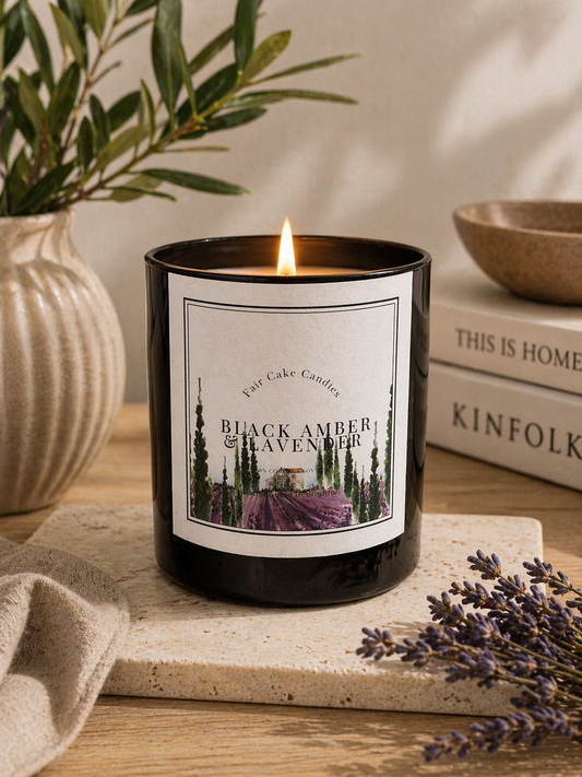 Black Amber & Lavender Soy Wax Candle
