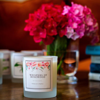 Whispers of Rosewood: Rose & Sandalwood Soy Wax Candles